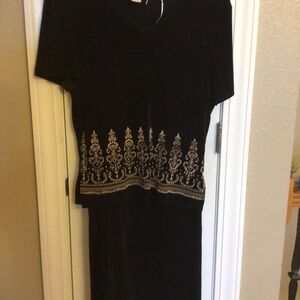 Size 14 Black Skirt Outfit with Beautiful Beaded Design